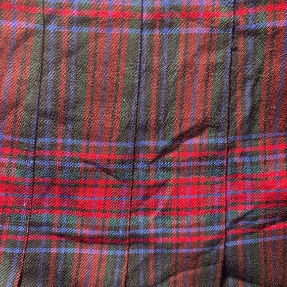 Vintage Bretton Place Wool Plaid Tartan Women's Skirt - Red Green Black SZ 14 - Picture 5 of 7
